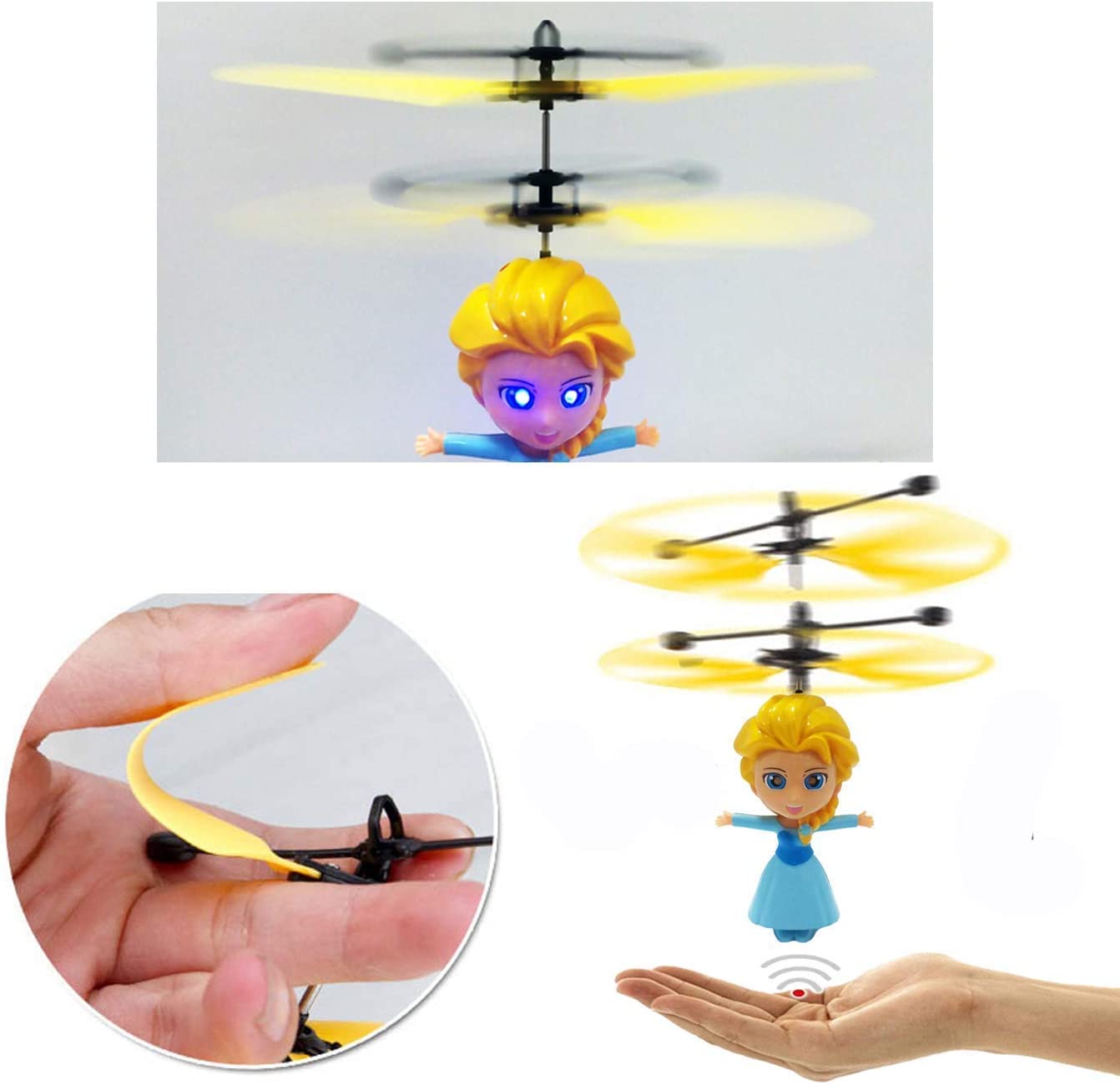 Dron Helicóptero Con Sensor Infrarrojo Operado A Mano Recargable Con USB, Elsa Frozen al por mayor