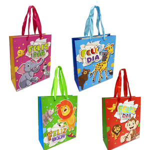 BOLSA DE REGALO ANIMALES FELIZ DIA PQX12)
