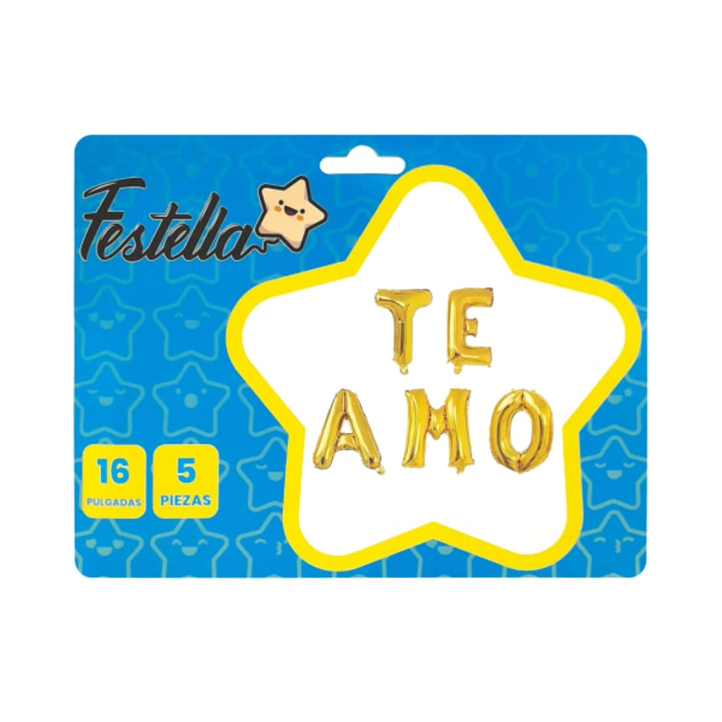 GLOBO TE AMO DORADO(PQTX12)