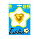 GLOBO CORAZON DORADO CARTON 18".(PQTX25)