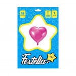 GLOBO CORAZON FUCSIA CARTON 18"(PQTX25)