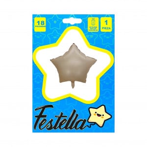 GLOBO ESTRELLA CARAMELO CARTON 18"(PQTX25)