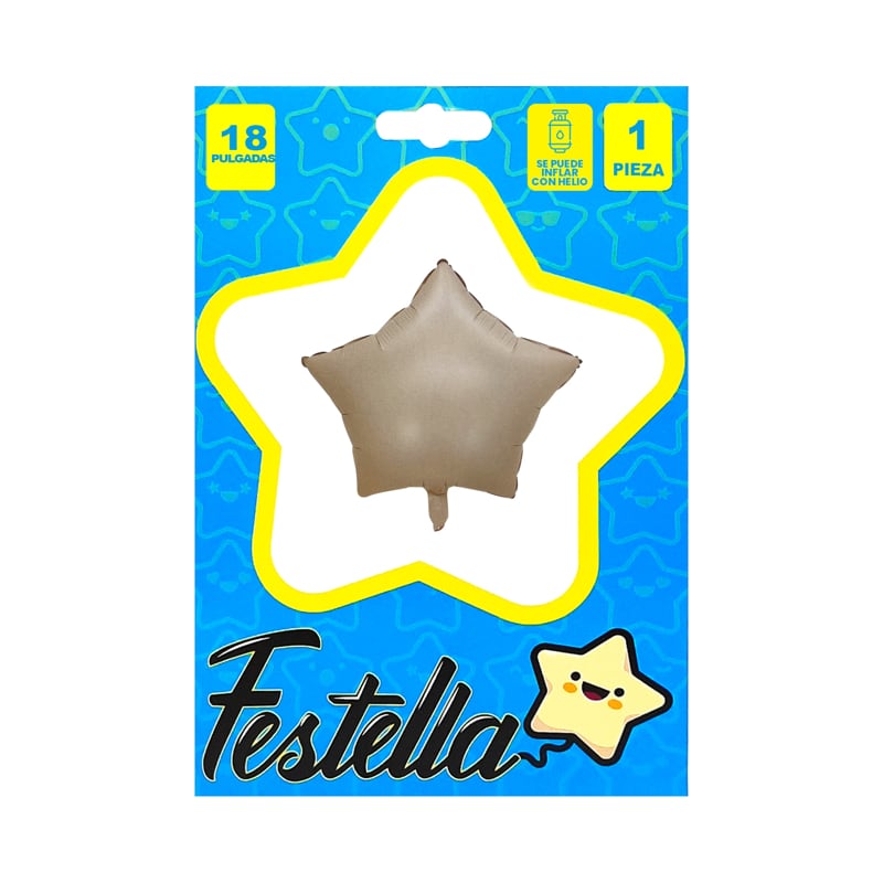 GLOBO ESTRELLA CARAMELO CARTON 18"(PQTX25)