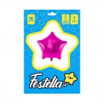 GLOBO ESTRELLA FUCSIA CARTON 18"(PQTX25)
