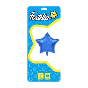 GLOBO ESTRELLA AZUL 10" CARTON(PQTX25)