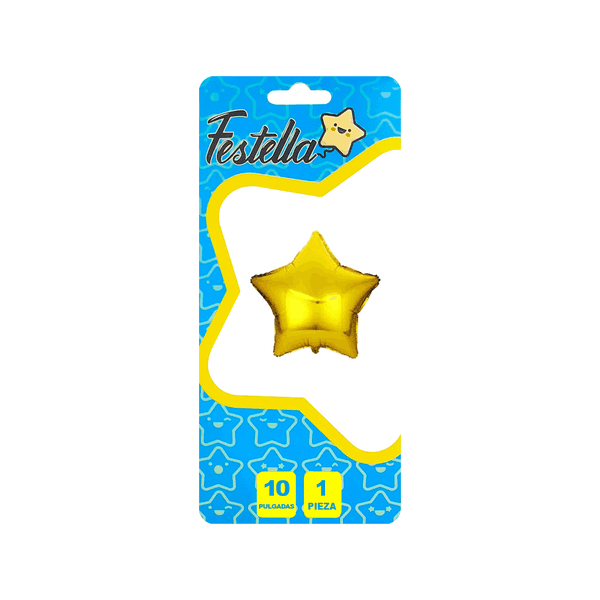 GLOBO ESTRELLA DORADO 10" CARTON(PQTX25)