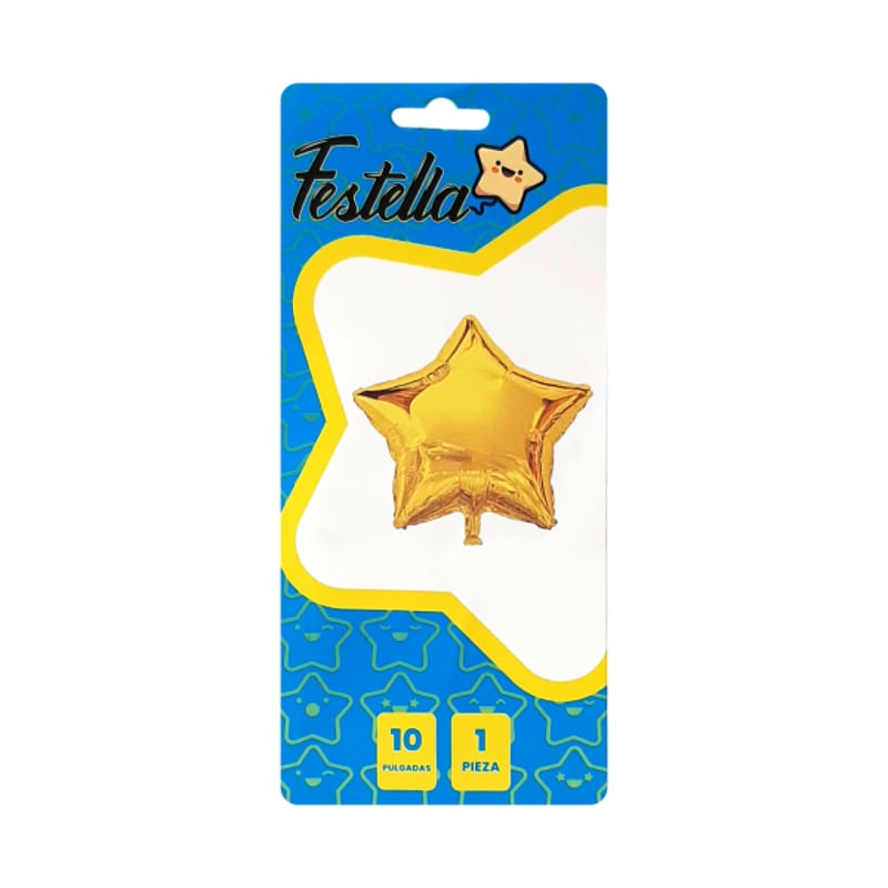 GLOBO ESTRELLA DORADO 10" CARTON(PQTX25)