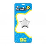 GLOBO ESTRELLA PLATEADO 10" CARTON(PQTX25)