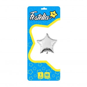 GLOBO ESTRELLA PLATEADO 10" CARTON(PQTX25)
