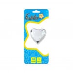 GLOBO CORAZON PLATEADO 10" CARTON.(PQTX25)