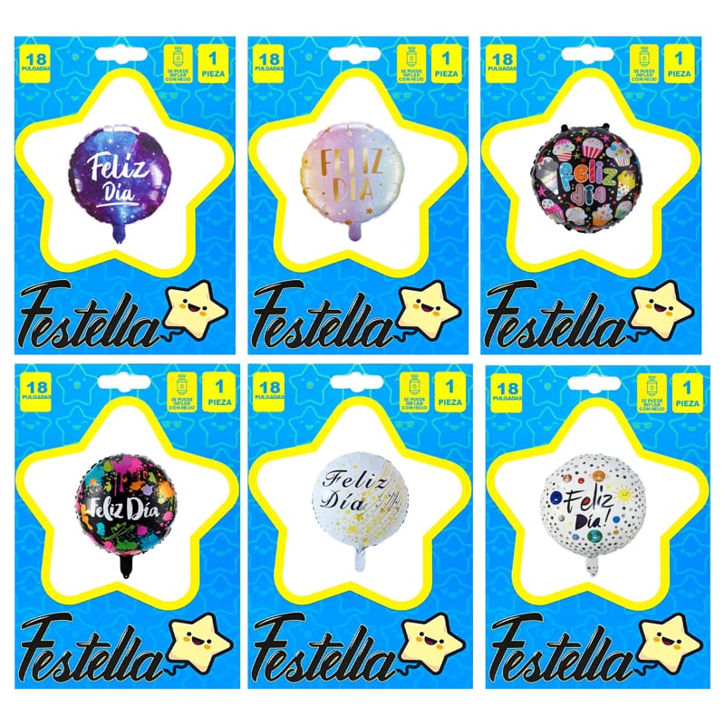 GLOBO FELIZ DIA CARTON 18"(PQTX25)