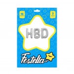 KIT GLOBO HBD 16" PLATEADO(PQTX12)