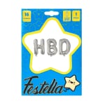 KIT GLOBO HBD 16" PLATEADO(PQTX12)