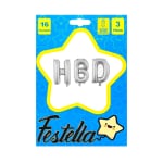 KIT GLOBO HBD 16" PLATEADO(PQTX12)