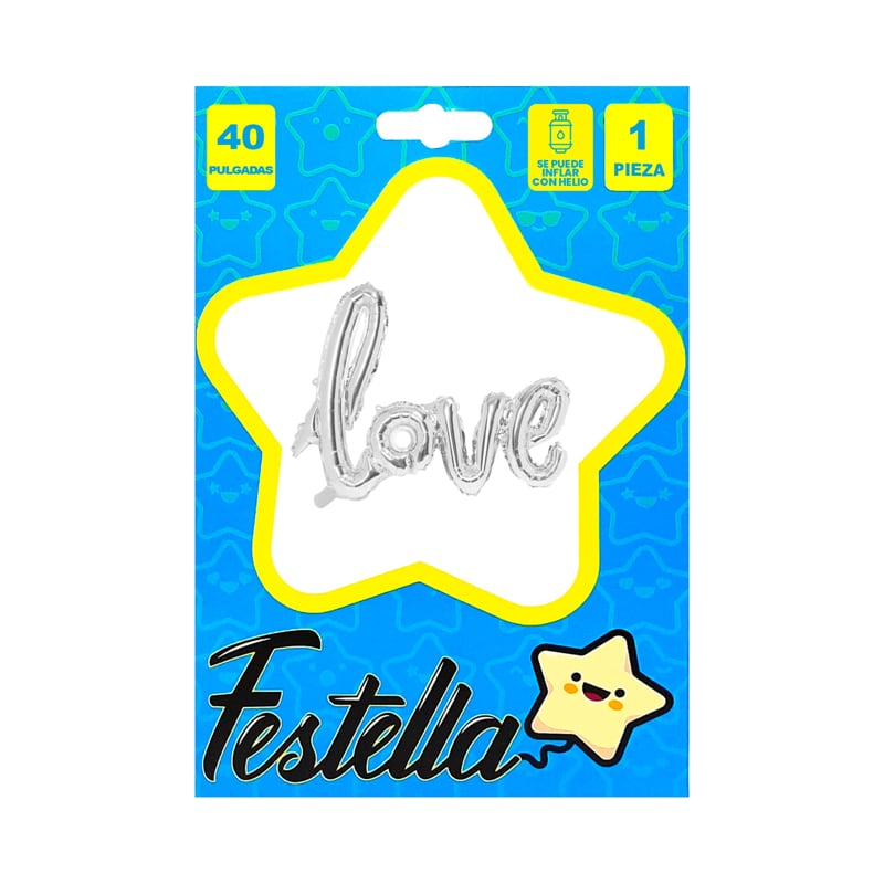 GLOBO LOVE PLATEADO 40"(PQTX25)