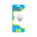GLOBO CORONA PLATEADO 14"(PQTX25)