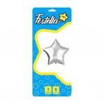 GLOBO ESTRELLA PLATEADO 5" X2(PQTX25)