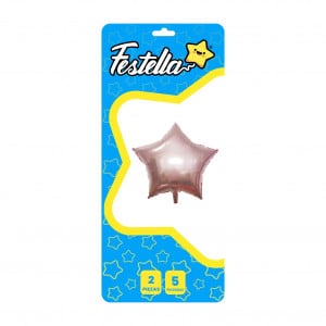 GLOBO ESTRELLA PALO ROSA 5" X2(PQTX25)