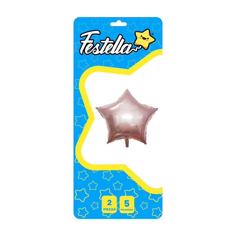 GLOBO ESTRELLA PALO ROSA 5" X2(PQTX25)