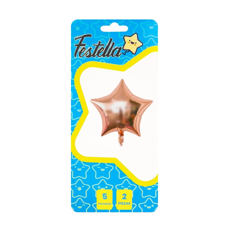 GLOBO ESTRELLA PALO ROSA 5" X2(PQTX25)