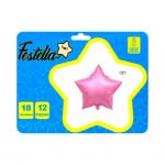 KIT GLOBO ESTRELLA X12 ROSADA(PQTX12)