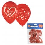 BOMBA CORAZON FELIZ DIA R12X10 ROJA (PQTX12):