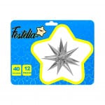 GLOBO ESTRELLA X12 PIEZAS PLATEADO 40"(PQTX12)