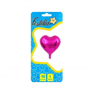 GLOBO CORAZON FUCSIA 10" CARTON(PQTX25)