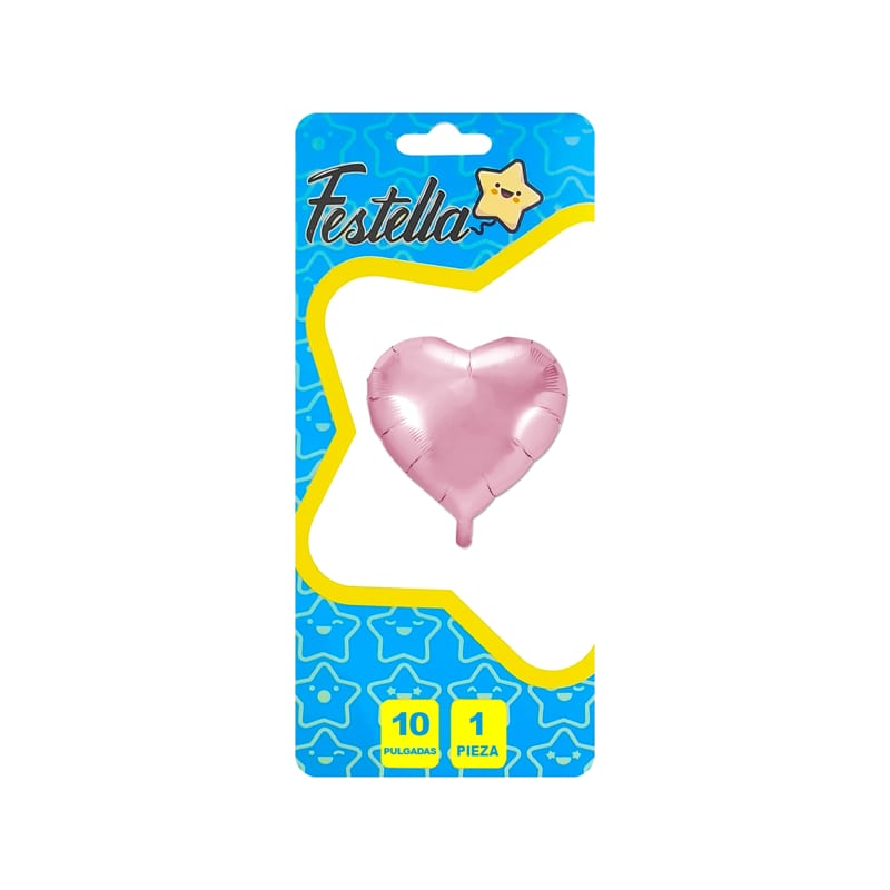 GLOBO CORAZON ROSADO 10" CARTON