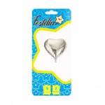 GLOBO CORAZON PLATEADO 5" X2¨.(PQTX25)