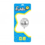 GLOBO REDONDO PLATEADO 10"(PQTX25)