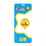 GLOBO REDONDO DORADO 10"(PQTX25)