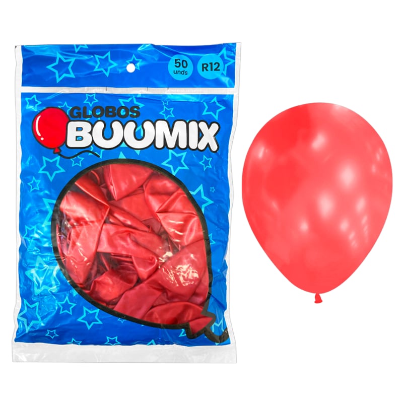 GLOBO DE LATEX SATINADO ROJO R12X50