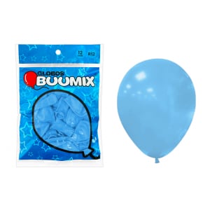 GLOBO DE LATEX LISO AZUL CLARA R12X12 (PQTX12)´