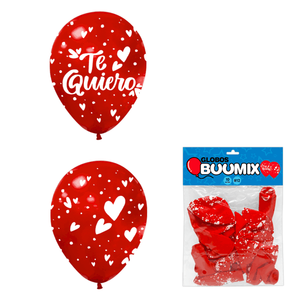 BOMBA TE QUIERO R12X10 ROJA (PQTX12).