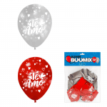 GLOBO DE LATEX TE AMO R12X10 R-P (PQTX12)