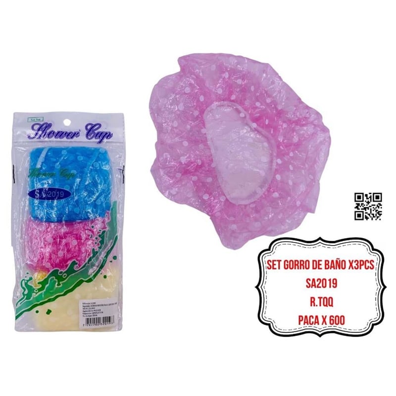 DZ. SET GORRO DE BAÑO X3PCS SA2019