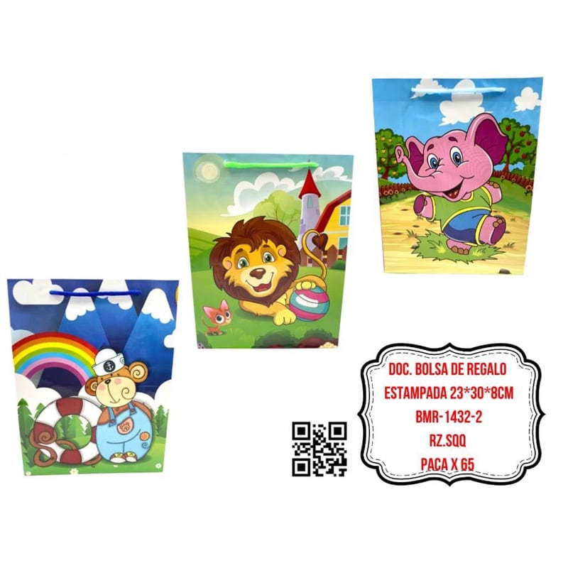 DOC. BOLSA DE REGALO ESTAMPADA 23*30*8CM BMR-1432-2