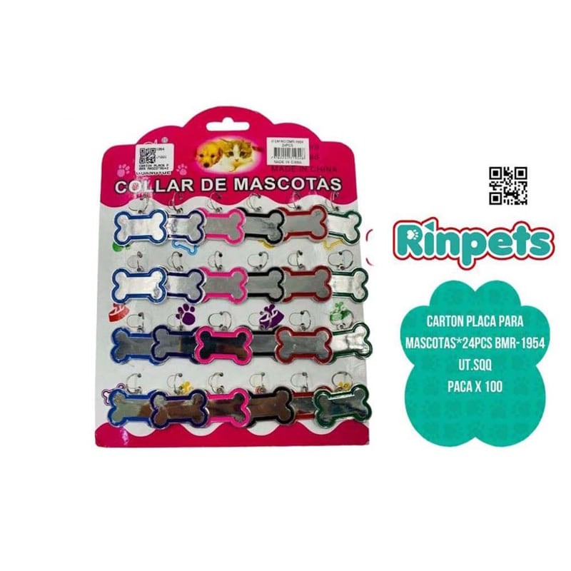 CARTON PLACA PARA MASCOTAS*24PCS BMR-1954