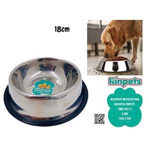 RECIPIENTE METALICO PARA MASCOTAS RINPETS 18CM BMR-2021-2