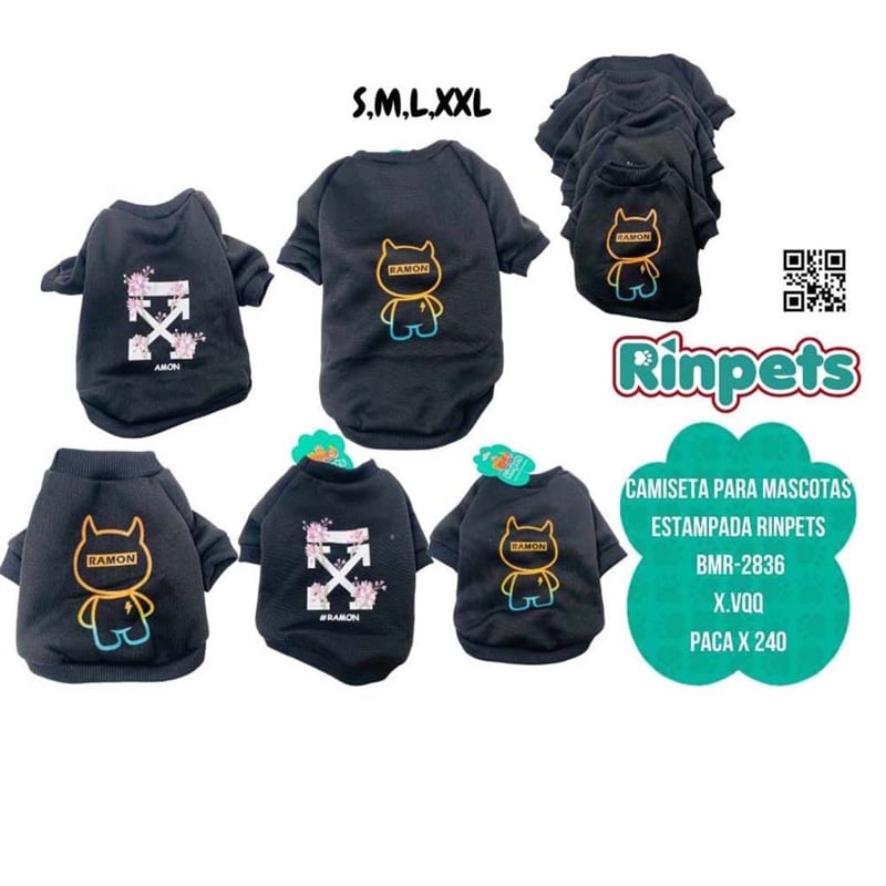 CAMISETA PARA MASCOTAS ESTAMPADA RINPETS BMR-2836
