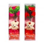 ADORNO ROSAS X3 CON OSO EN BLISTER: