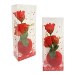 ADORNO ROSA X3 CON CORAZON EN BLISTER: