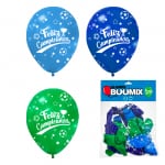GLOBO DE LATEX FUTBOL FELIZ CUMPLEAÑOS R12X10 A-V-AC (PQTX12)`