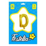 GLOBO LETRA D DORADO(PQTX25)