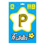 GLOBO LETRA P DORADO(PQTX25)