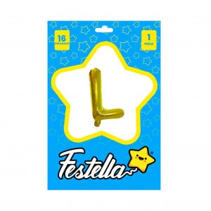 GLOBO LETRA L DORADO(PQTX25)