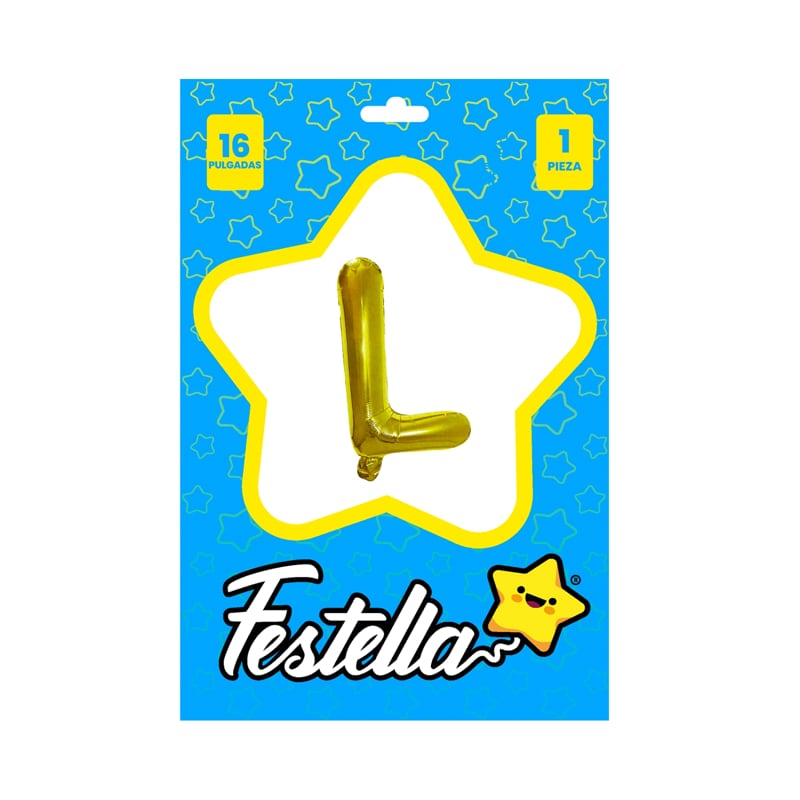 GLOBO LETRA L DORADO(PQTX25)