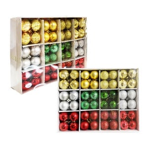 BOLAS NAVIDEÑAS X96 SURTIDAS 6CM