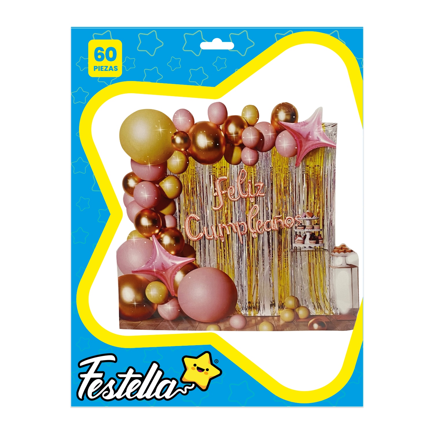KIT GLOBO ORGANICO FELIZ CUMPLEAÑOS X60